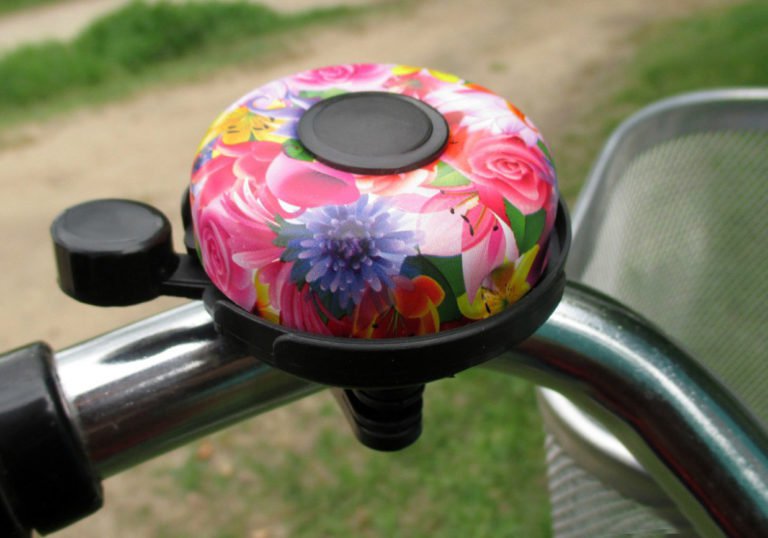 Звонок для велосипеда с красивым принтом в виде цветов