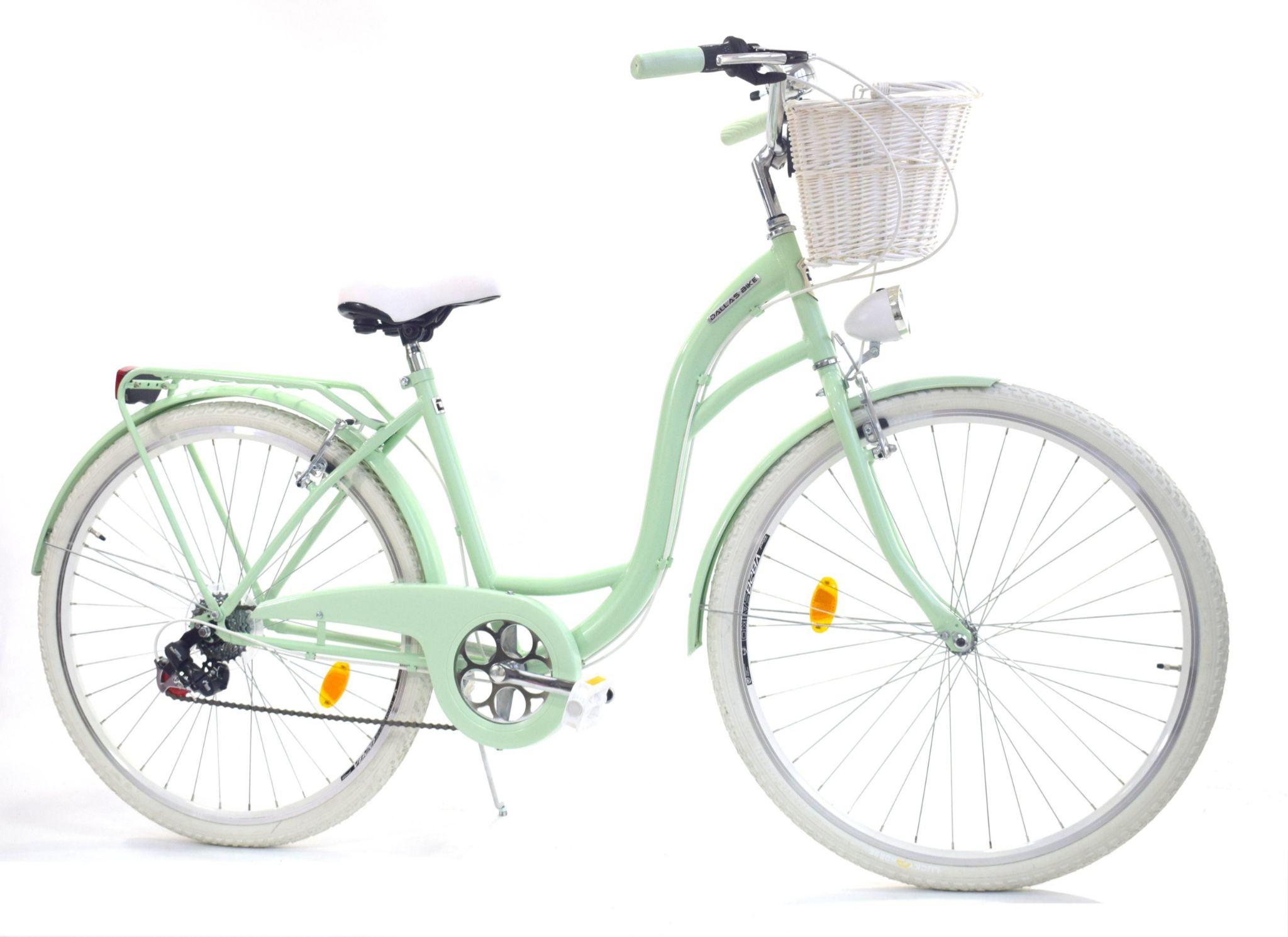 Женский городской зеленый велосипед