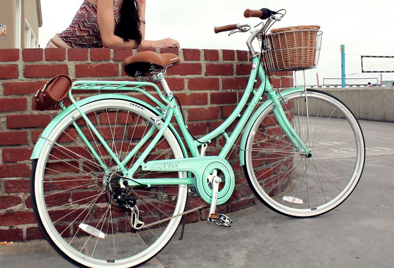 Бирюзовый женский городской велосипед